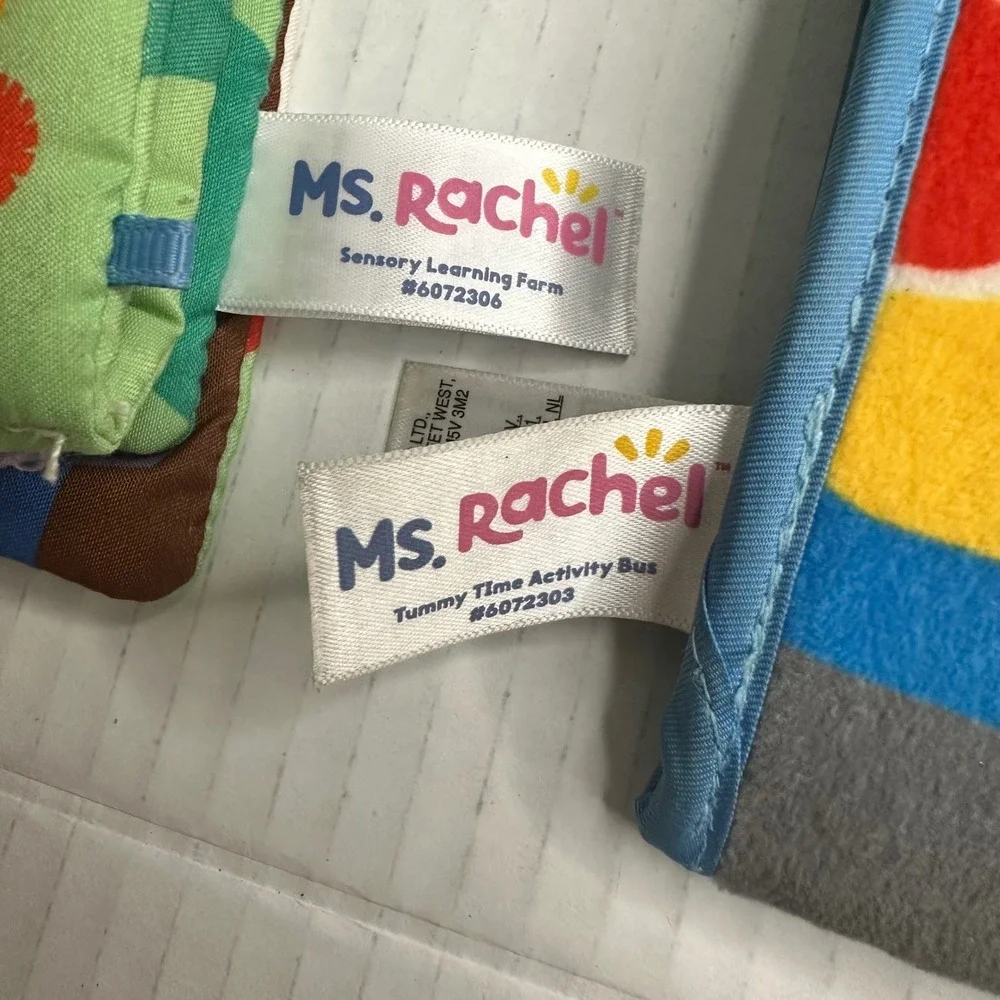 Ms Rachel Sensory Learning Farm Tummy‎ Time Activity Bus & Soft Book Lot